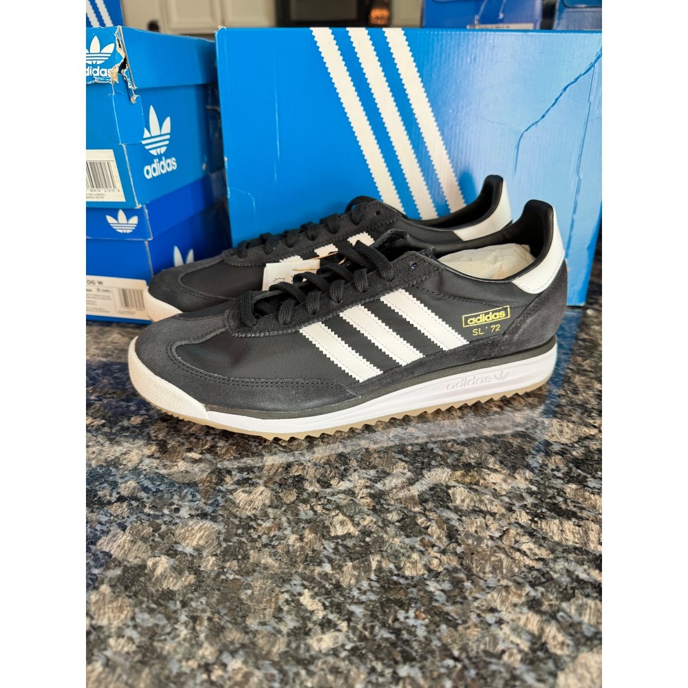 Adidas Originals SL 72 RS Mens Core Black White Gum Sneakers JI1282 Size 10